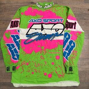 Vintage 1991 AXO Sport Jersey Comp 4 Motocross Racing Long Sleeve Tee 90…
